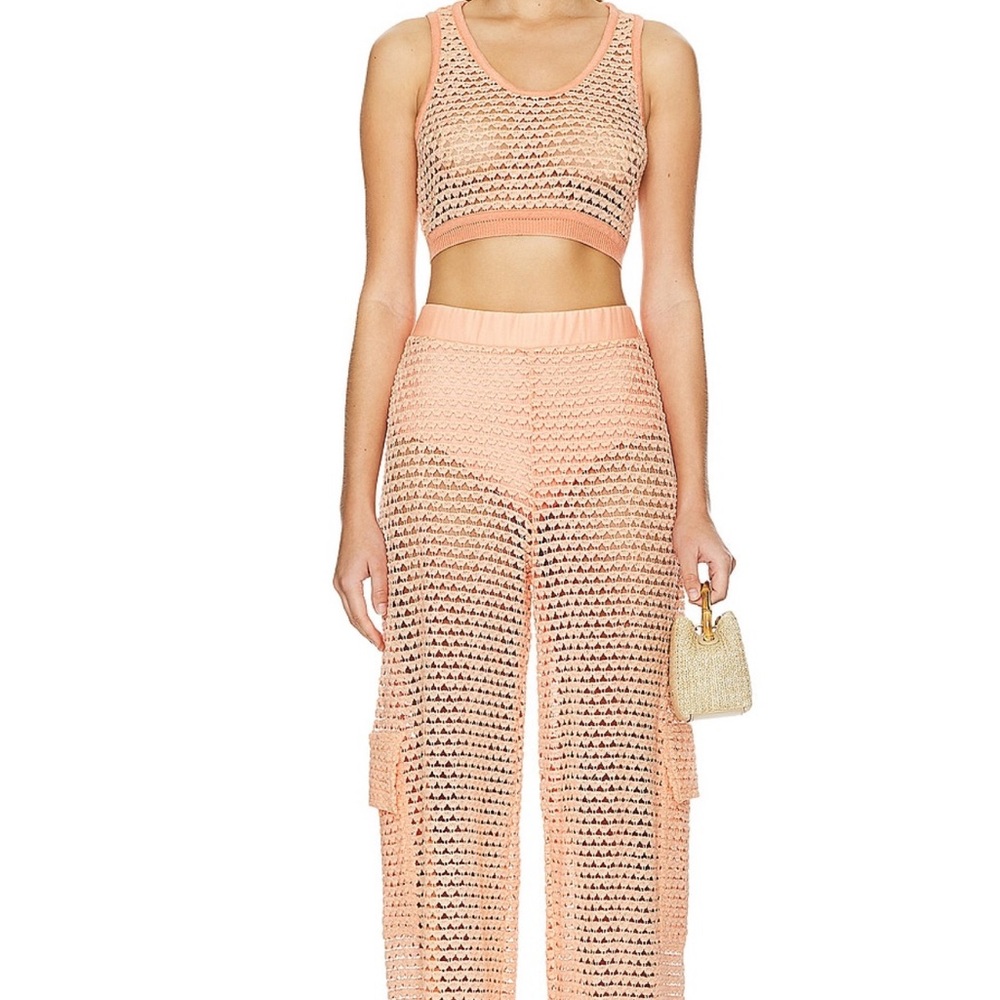 Agua Bendita X Revolve Crochet Set - Brit Crop Top & Maca Cargo Pants, Size S
